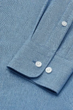 Blue Button Down Donegal Fleck Standard Fit Shirt -Fashion-New and Lingwood 1422637 donegal button down standard shirt blue 3