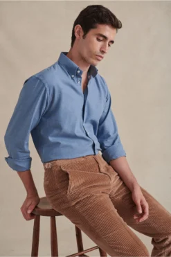 Blue Button Down Donegal Fleck Standard Fit Shirt