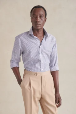 Blue Stripe Cutaway Collar Standard Fit Shirt