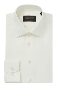 Ivory Cutaway Collar Tailored Fit Sandwash Silk Shirt