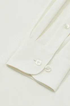 Ivory Cutaway Collar Tailored Fit Sandwash Silk Shirt -Fashion-New and Lingwood 1422661 sandwash silk shirt ivory 3