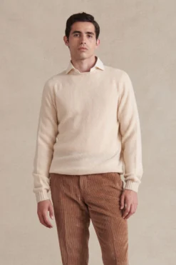 Cream Crew Neck Lambswool Jumper