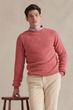 Pink Crew Neck Lambswool Jumper