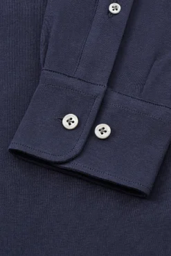 Navy Cutaway Collar Tailored Fit Stretch Shirt -Fashion-New and Lingwood 1622620 stretch formal shirt navy 2