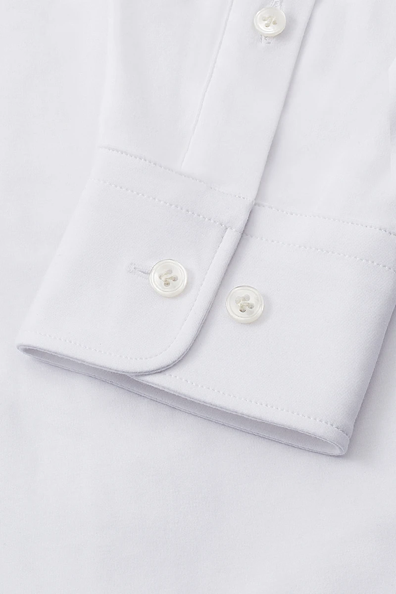 Ivory Cutaway Collar Tailored Fit Stretch Shirt 4 Ivory Cutaway Collar Tailored Fit Stretch Shirt - Image 4