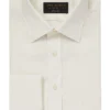 Ivory Sandwashed Classic Fit Double Cuff Silk Shirt