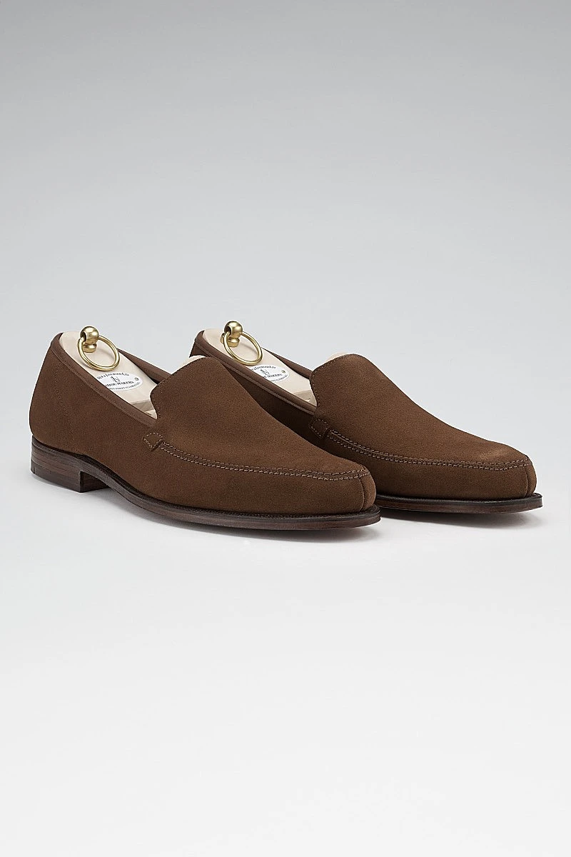 Tobacco Calf Suede Eton Loafers 2 Tobacco Calf Suede Eton Loafers - Image 2