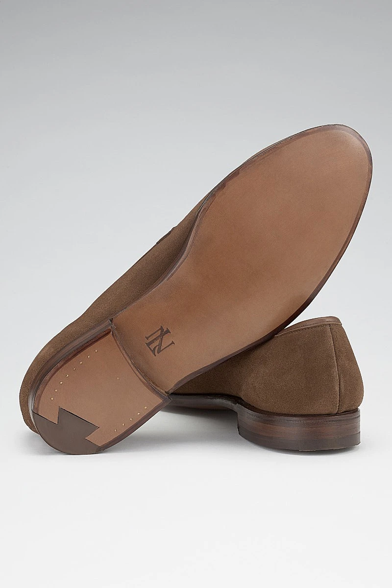 Tobacco Calf Suede Eton Loafers 3 Tobacco Calf Suede Eton Loafers - Image 3