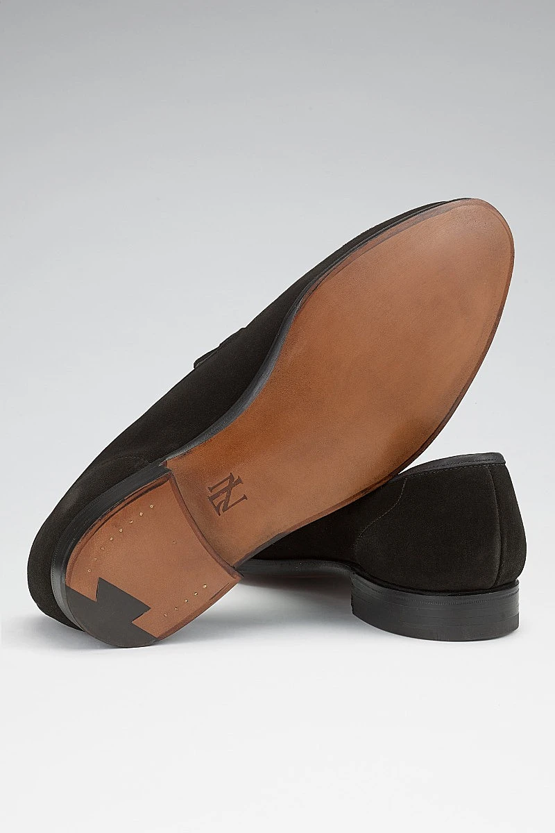 Black Calf Suede Eton Loafers 3 Black Calf Suede Eton Loafers - Image 3