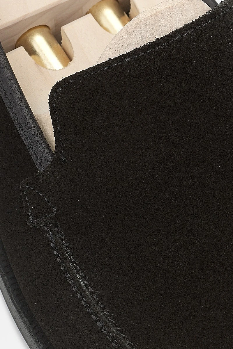 Black Calf Suede Eton Loafers 4 Black Calf Suede Eton Loafers - Image 4