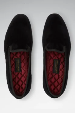 Black Velvet Dress Slippers -Fashion-New and Lingwood 2515002 velvetdressslippers black 2 1 scaled