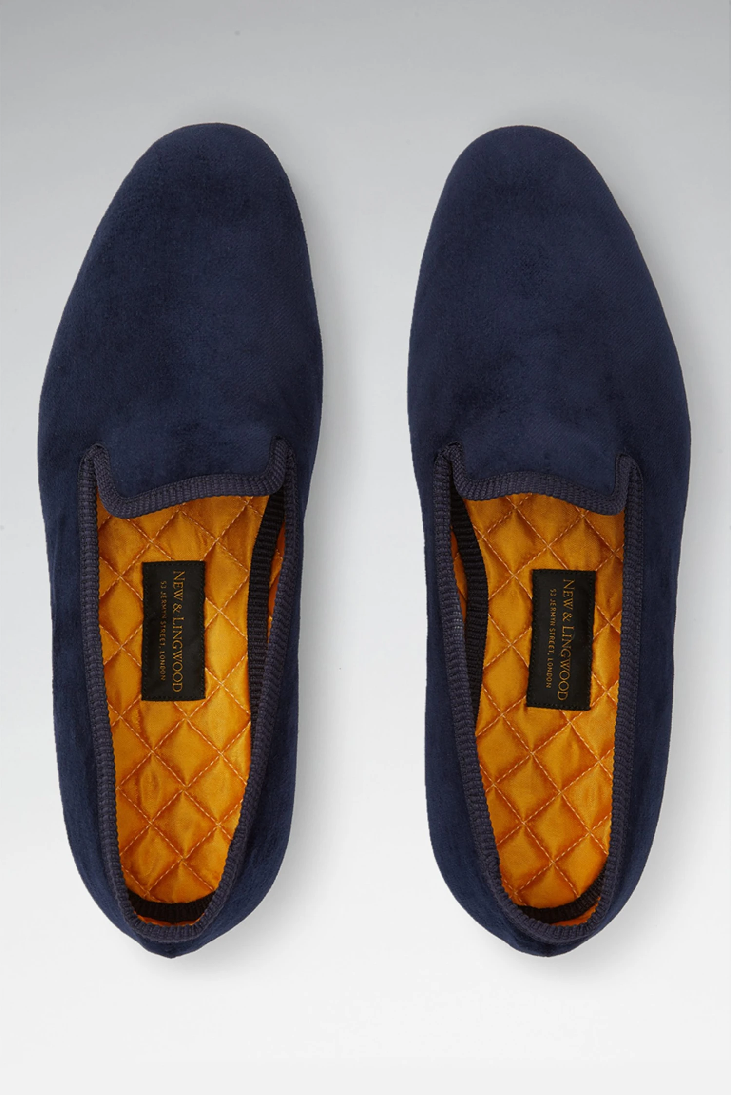 Navy Velvet Dress Slippers 3 Navy Velvet Dress Slippers - Image 3