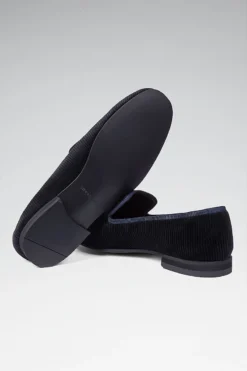 Navy Corduroy Slippers -Fashion-New and Lingwood 2522522 plain corduroy slippers navy 4 1