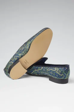 Green & Blue Crystal Paisley Slipper -Fashion-New and Lingwood 2522622 silk slippers crystal paisley green green d