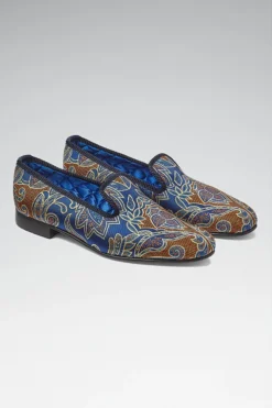Blue & Orange Sohal Paisley Outdoor Slippers
