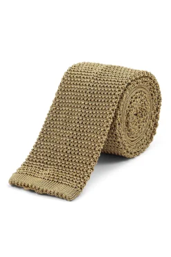 Tan Knitted Silk Tie
