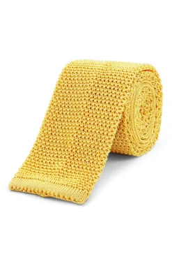 Yellow Knitted Silk Tie