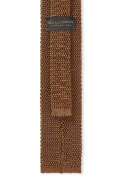 Brown & Blue Spot Knitted Silk Tie 6 Brown & Blue Spot Knitted Silk Tie -Fashion-New and Lingwood 3015035 brnblu knitted spot ties 3