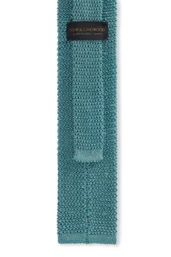 Turquoise & White Spot Knitted Silk Tie 6 Turquoise & White Spot Knitted Silk Tie -Fashion-New and Lingwood 3015035 cactus knitted spot ties 3