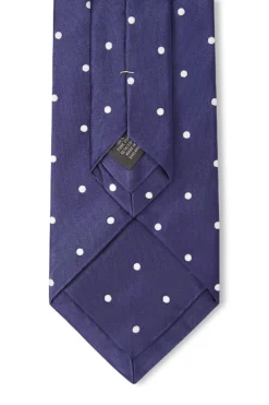 Navy & White Polka Dot Silk Tie -Fashion-New and Lingwood 3022400 polkadotsilkties navywhite 4