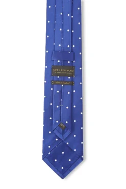 Blue & White Polka Dot Silk Tie -Fashion-New and Lingwood 3022401 polkadotsilkties bluewhite 3
