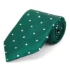 Dark Green & White Polka Dot Silk Tie