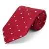 Burgundy & White Polka Dot Silk Tie