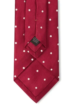 Burgundy & White Polka Dot Silk Tie -Fashion-New and Lingwood 3022404 polkadotsilkties burgundywhite 4