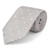 Grey & White Polka Dot Silk Tie