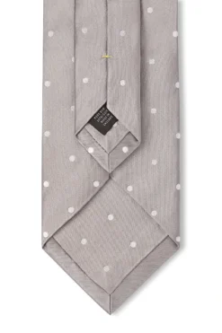 Grey & White Polka Dot Silk Tie -Fashion-New and Lingwood 3022408 polkadotsilkties greywhite 4