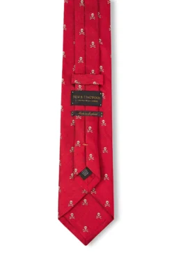 Red & Gold Skull & Crossbones Tie 6 Red & Gold Skull & Crossbones Tie -Fashion-New and Lingwood 3022418 skull crossbonetie redgold 3