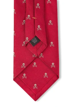 Red & Gold Skull & Crossbones Tie 7 Red & Gold Skull & Crossbones Tie -Fashion-New and Lingwood 3022418 skull crossbonetie redgold 4