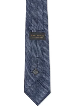 Petrol Blue Grenadine Weave Tie -Fashion-New and Lingwood 3022520 navy grenadine weave tie 3