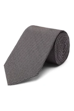 Grey Grenadine Weave Tie