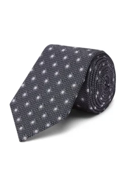 Grey Spot Grenadine Weave Tie