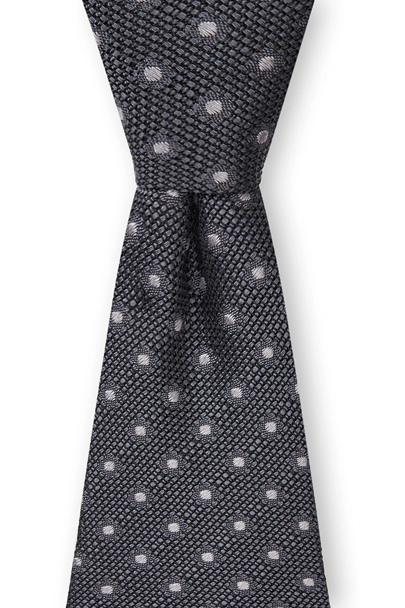 Grey Spot Grenadine Weave Tie 2 Grey Spot Grenadine Weave Tie - Image 2