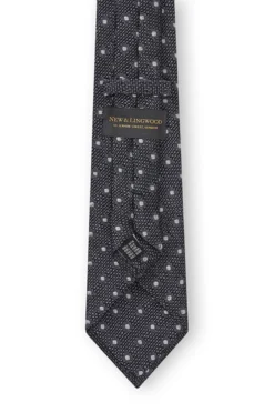Grey Spot Grenadine Weave Tie 6 Grey Spot Grenadine Weave Tie -Fashion-New and Lingwood 3022526 grey grenadine spot weave tie 3