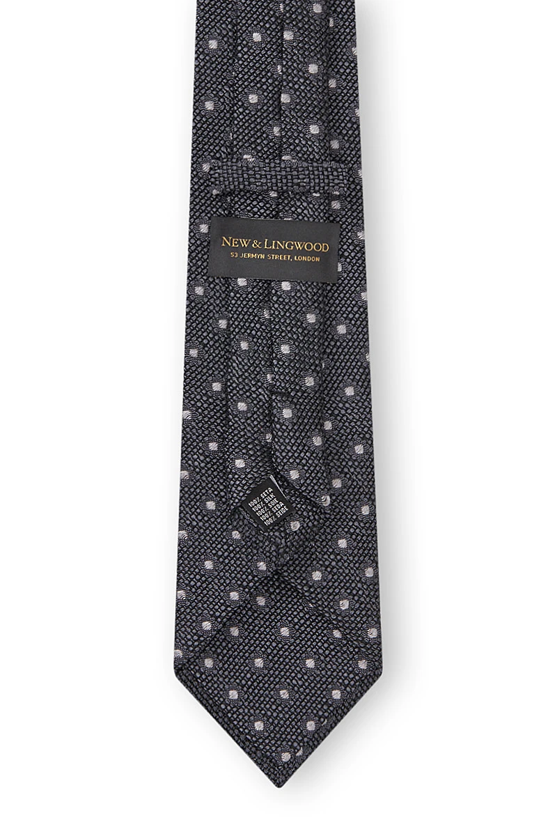 Grey Spot Grenadine Weave Tie 3 Grey Spot Grenadine Weave Tie - Image 3