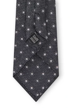 Grey Spot Grenadine Weave Tie 7 Grey Spot Grenadine Weave Tie -Fashion-New and Lingwood 3022526 grey grenadine spot weave tie 4