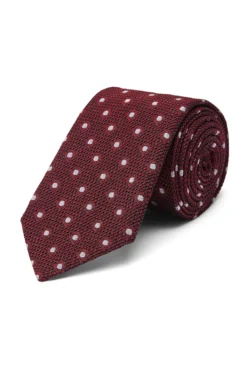 Burgundy Spot Grenadine Weave Tie
