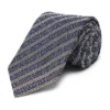 Navy & White Fine Stripe Grenadine Weave Tie