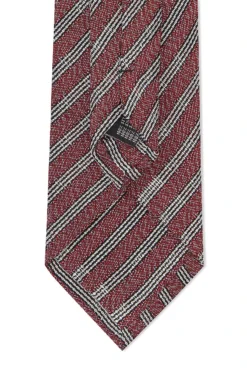 Red & White Fine Stripe Grenadine Weave Tie 7 Red & White Fine Stripe Grenadine Weave Tie -Fashion-New and Lingwood 3022530 red cream grenadine weave tie 4