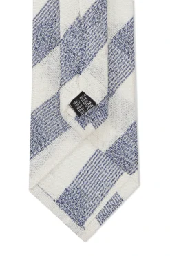 Blue & Cream Fine Stripe Grenadine Weave Tie 7 Blue & Cream Fine Stripe Grenadine Weave Tie -Fashion-New and Lingwood 3022531 cream blue grenadine weave tie 4