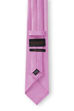 Pale Pink Classic Satin Silk Tie -Fashion-New and Lingwood 3022622 plain silk tie pale pink pink 3