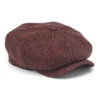 Brown Herringbone Tweed Newsboy Cap