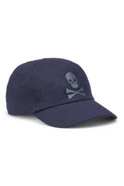 Navy Skull & Crossbones Water Resistant Baseball Cap