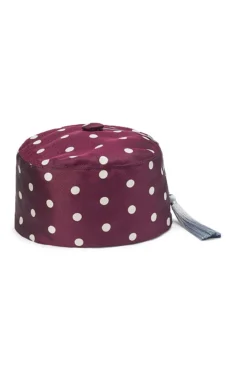 Wine Polka Dot Silk Smoking Hat