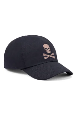 Navy Skull & Crossbones Cotton Baseball Cap