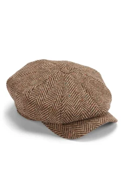 Light Brown Herringbone Newsboy Cap