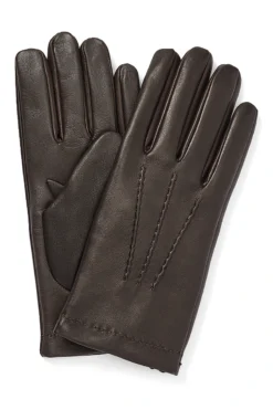 Dark Brown Nappa Cashmere Lined Gloves